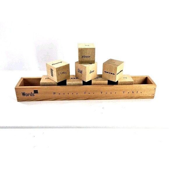 Words Cubed Poetry For The Table Wood Block USA Conversation Game Gift Novelty - Picture 1 of 7
